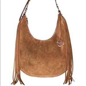 Michael Kors “Rhea Hobo Fringe” Brown Suede Bag!